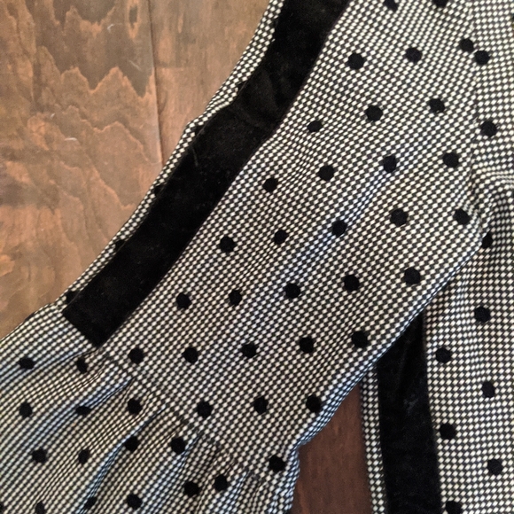 Retro Velvet Polka Dot Blouse! - Picture 3 of 5